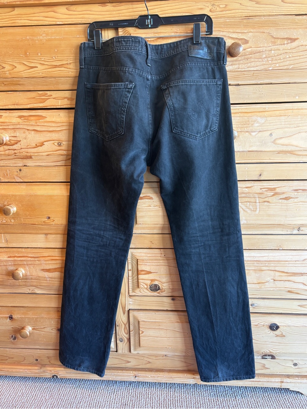 AG - ED Adriano Goldschmied black Slim Striaght men's denim jeans 34